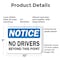 Signmission No Drivers Beyond This Point OSHA Notice Sign, Plastic, 10in W x 7in L, 2PK OS-2PACK-NS-P-710-L-19551 - alternate 4